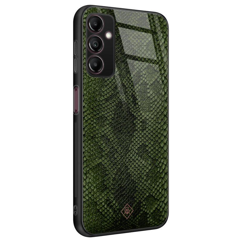 Casimoda Samsung Galaxy A14 glazen hardcase - Snake mix
