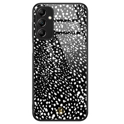 Casimoda Samsung Galaxy A14 glazen hardcase - Black dots