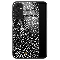 Casimoda Samsung Galaxy A14 glazen hardcase - Black dots