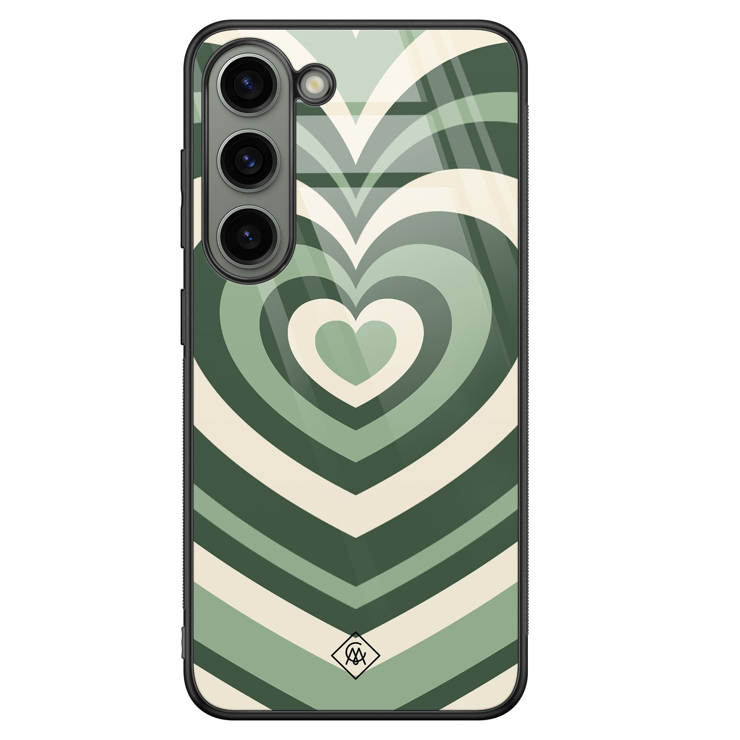 Samsung Galaxy S23 glazen hardcase Hart swirl groen