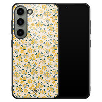 Casimoda Samsung Galaxy S23 glazen hardcase - Yellow garden