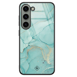 Casimoda Samsung Galaxy S23 glazen hardcase - Touch of mint