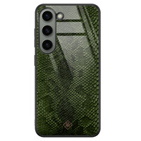 Casimoda Samsung Galaxy S23 glazen hardcase - Snake mix