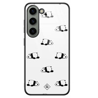 Casimoda Samsung Galaxy S23 glazen hardcase - Panda