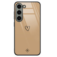 Casimoda Samsung Galaxy S23 glazen hardcase - Hart bruin