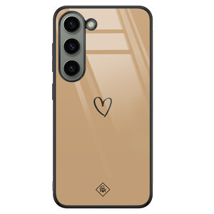 Casimoda Samsung Galaxy S23 glazen hardcase - Hart bruin