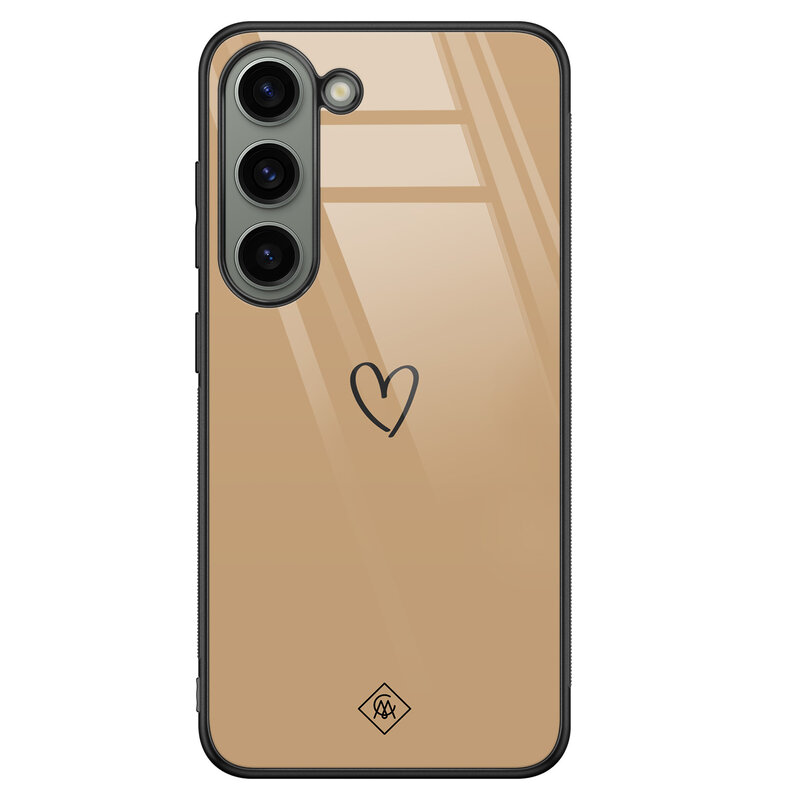 Casimoda Samsung Galaxy S23 glazen hardcase - Hart bruin
