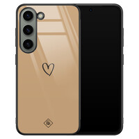 Casimoda Samsung Galaxy S23 glazen hardcase - Hart bruin