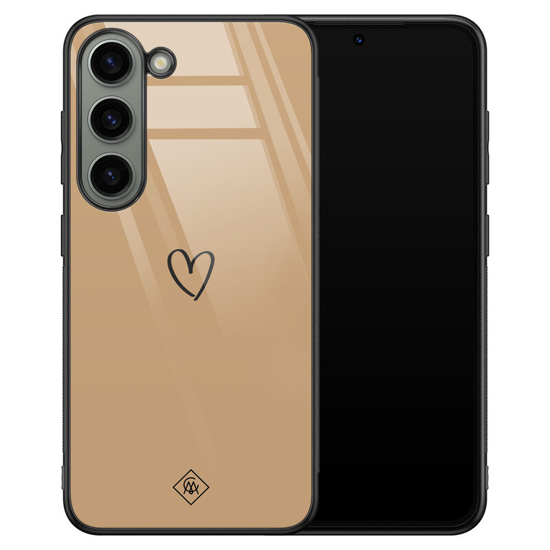 Casimoda Samsung Galaxy S23 glazen hardcase - Hart bruin
