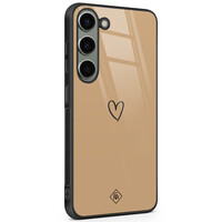 Casimoda Samsung Galaxy S23 glazen hardcase - Hart bruin