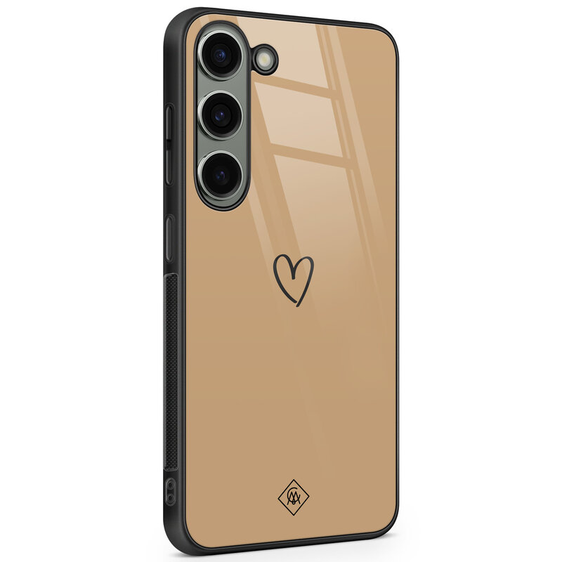 Casimoda Samsung Galaxy S23 glazen hardcase - Hart bruin