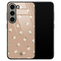 Casimoda Samsung Galaxy S23 glazen hardcase - Sweet daisies