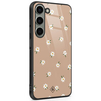 Casimoda Samsung Galaxy S23 glazen hardcase - Sweet daisies