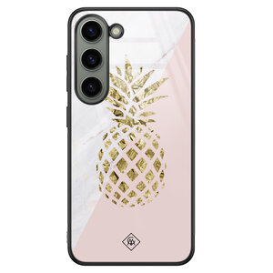 Casimoda Samsung Galaxy S23 glazen hardcase - Ananas