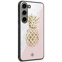 Casimoda Samsung Galaxy S23 glazen hardcase - Ananas