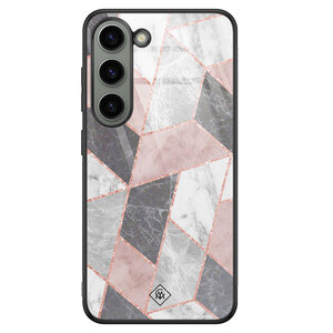Casimoda Samsung Galaxy S23 glazen hardcase - Stone grid