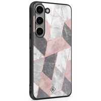 Casimoda Samsung Galaxy S23 glazen hardcase - Stone grid