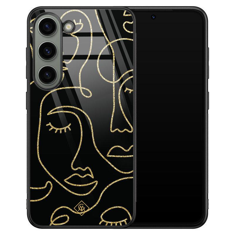 Casimoda Samsung Galaxy S23 glazen hardcase - Abstract faces