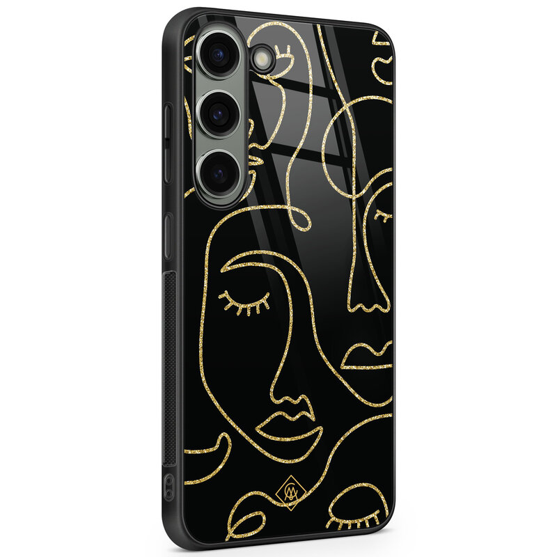 Casimoda Samsung Galaxy S23 glazen hardcase - Abstract faces