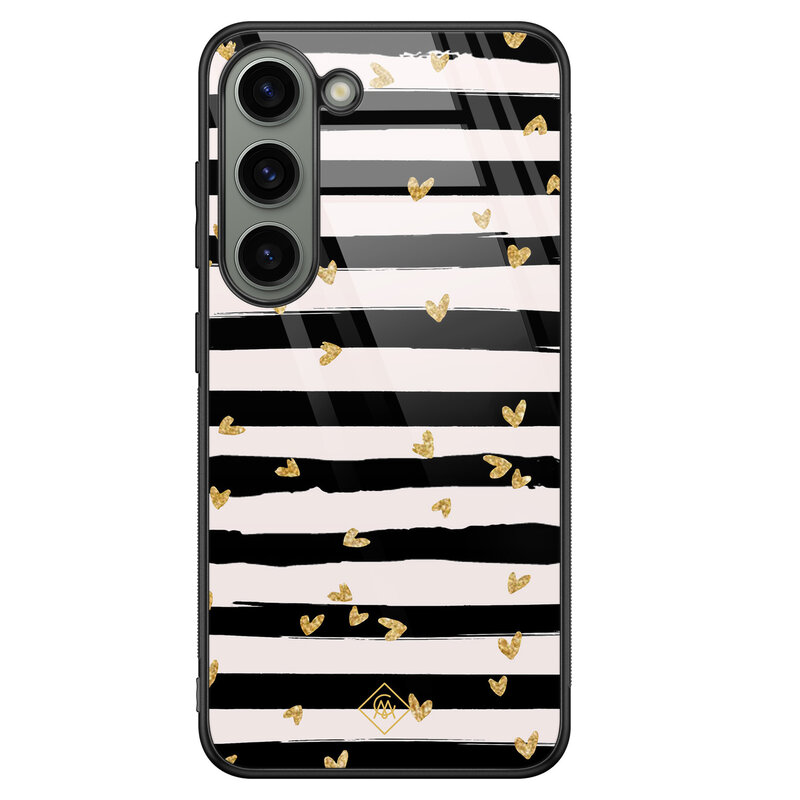 Casimoda Samsung Galaxy S23 glazen hardcase - Hart streepjes