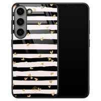 Casimoda Samsung Galaxy S23 glazen hardcase - Hart streepjes