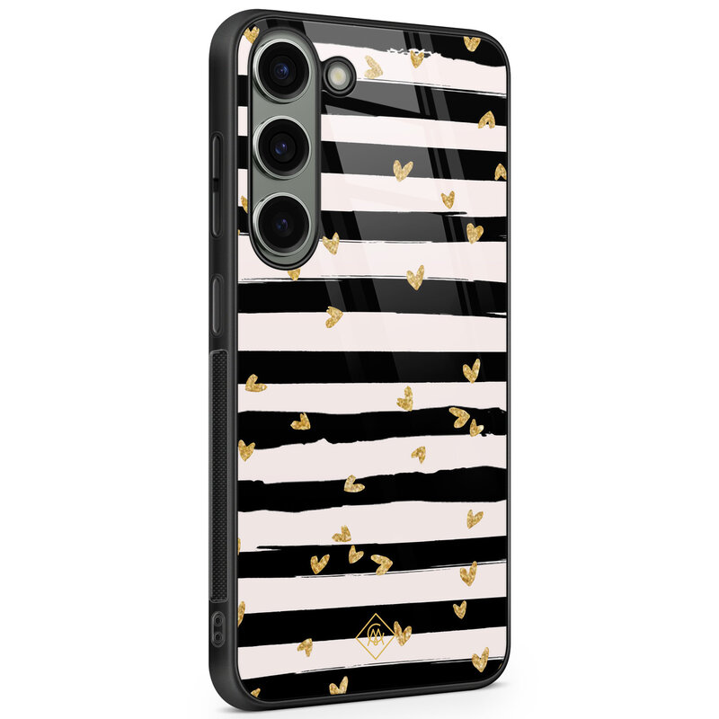 Casimoda Samsung Galaxy S23 glazen hardcase - Hart streepjes