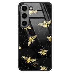 Casimoda Samsung Galaxy S23 glazen hardcase - Bee yourself