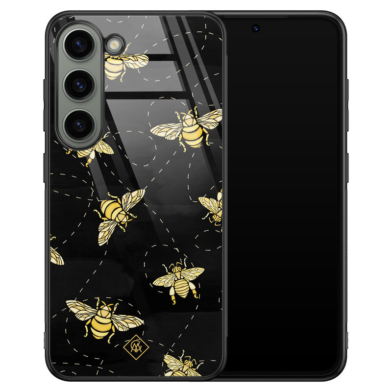 Casimoda Samsung Galaxy S23 glazen hardcase - Bee yourself