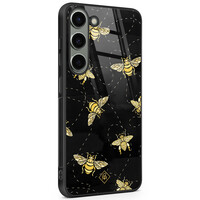 Casimoda Samsung Galaxy S23 glazen hardcase - Bee yourself