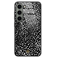 Casimoda Samsung Galaxy S23 glazen hardcase - Stippen zwart