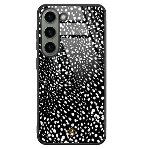 Casimoda Samsung Galaxy S23 glazen hardcase - Stippen zwart