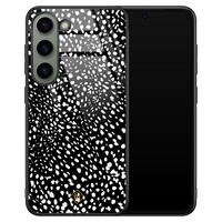 Casimoda Samsung Galaxy S23 glazen hardcase - Stippen zwart