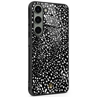 Casimoda Samsung Galaxy S23 glazen hardcase - Stippen zwart