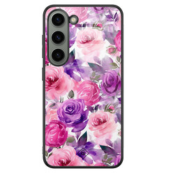 Casimoda Samsung Galaxy S23 glazen hardcase - Rozen lila