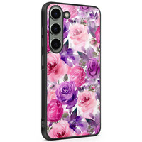 Casimoda Samsung Galaxy S23 glazen hardcase - Rozen lila