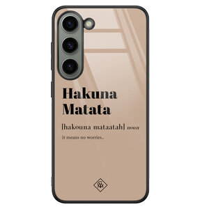 Casimoda Samsung Galaxy S23 glazen hardcase - Hakuna matata