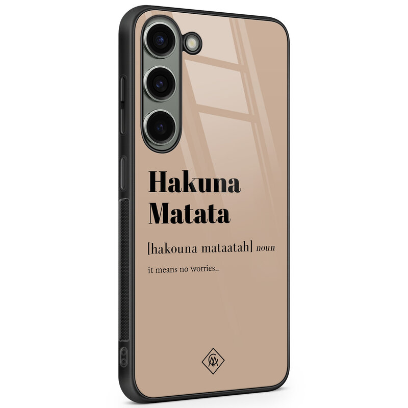 Casimoda Samsung Galaxy S23 glazen hardcase - Hakuna matata