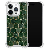 Casimoda iPhone 14 Pro siliconen shockproof hoesje - Kubus groen