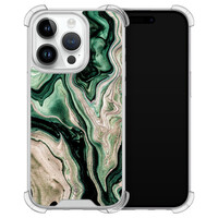 Casimoda iPhone 14 Pro siliconen shockproof hoesje - Green waves