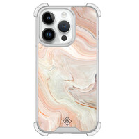 Casimoda iPhone 14 Pro siliconen shockproof hoesje - Marmer waves