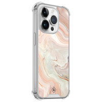 Casimoda iPhone 14 Pro siliconen shockproof hoesje - Marmer waves
