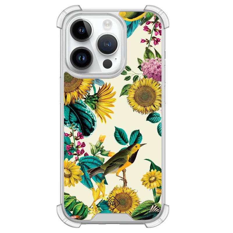 Casimoda iPhone 14 Pro siliconen shockproof hoesje - Sunflowers