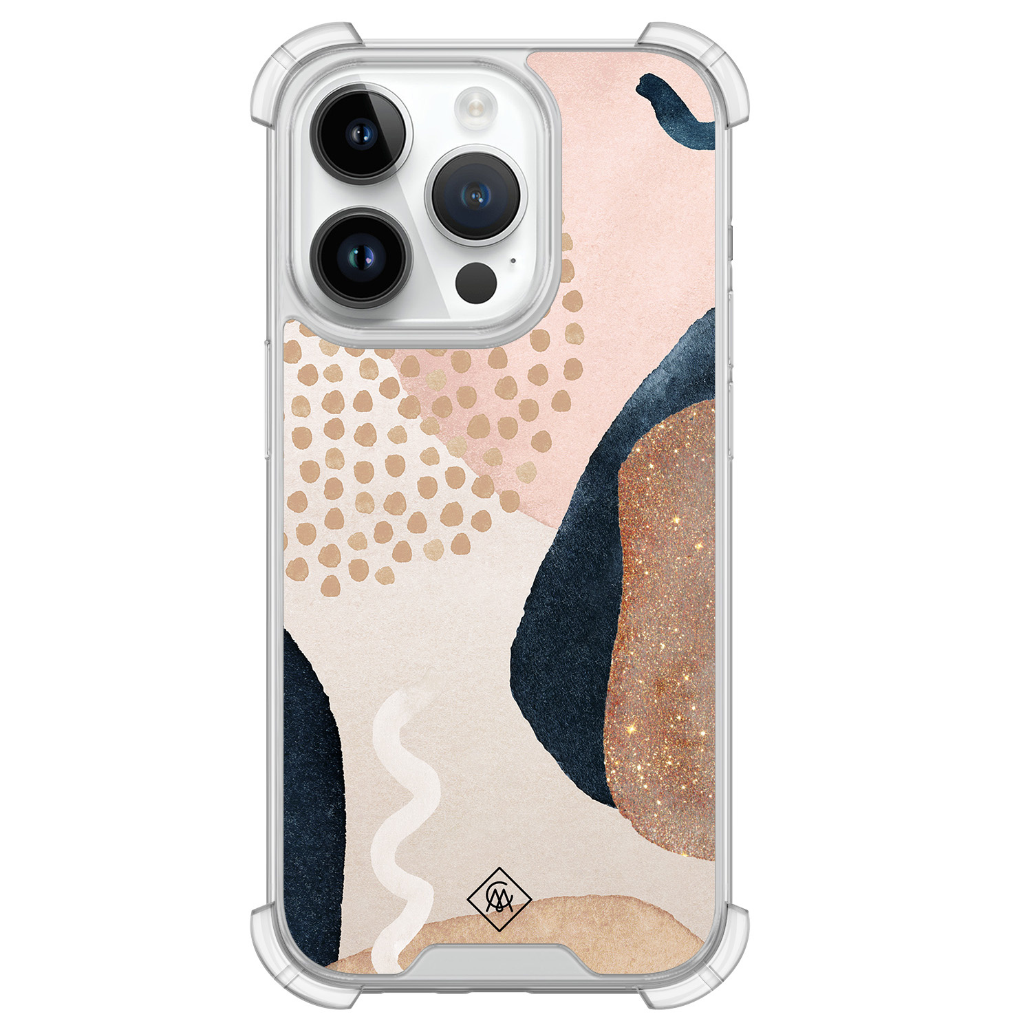 iPhone 14 Pro siliconen shockproof hoesje Abstract dots