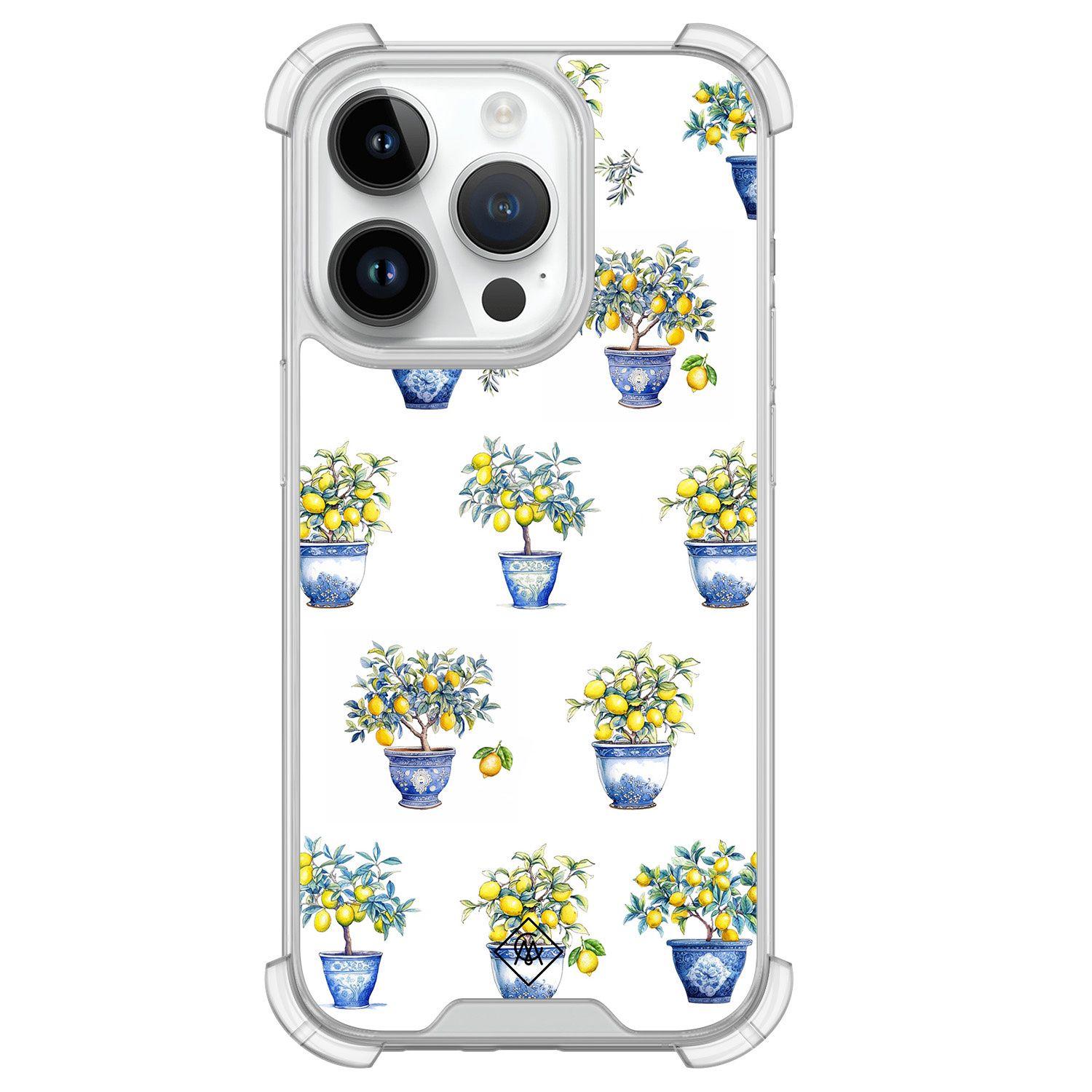 iPhone 14 Pro siliconen shockproof hoesje Lemon trees