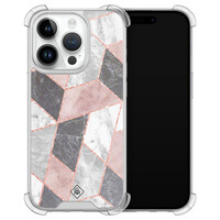 Casimoda iPhone 14 Pro siliconen shockproof hoesje - Stone grid
