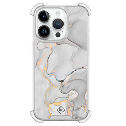 Casimoda iPhone 14 Pro shockproof hoesje - Marmer grijs