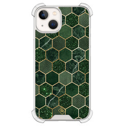 Casimoda iPhone 13 shockproof hoesje - Kubus groen