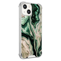 Casimoda iPhone 13 siliconen shockproof hoesje - Green waves