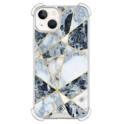 Casimoda iPhone 13 shockproof hoesje - Marmer blauw