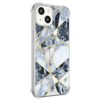 Casimoda iPhone 13 siliconen shockproof hoesje - Marmer blauw